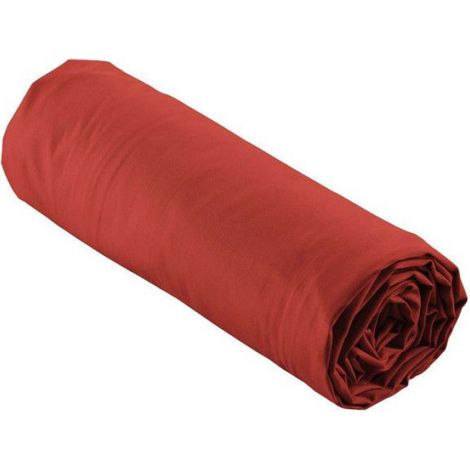 Drap housse 180x200 cm - Percale 100% coton - Bonnet 30 cm - Tomette (1/5)