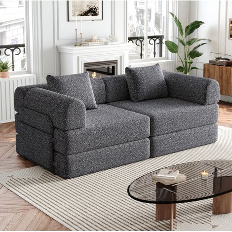 sofá cama 2 en 1 con almacenaje chenilla OKMYHOME (1/5)