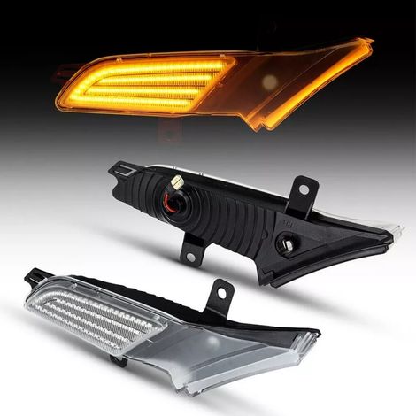 KIT 2 INDICATORI DI DIREZIONE LATERALI A LED COMPATIBILE CON Porsche Cayenne  9PA  BJ 02/2007-2010  , VETRO TRASPARENTE (1/4)