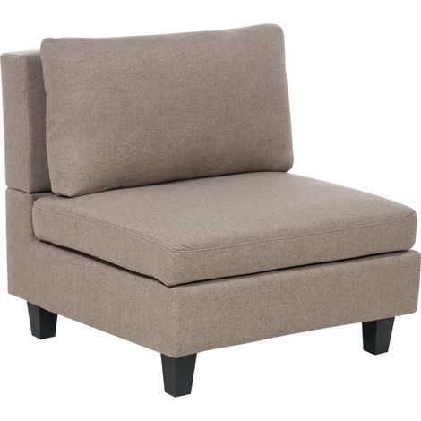 Sillón de tela módulo 1 plaza acolchado con cojín marrón Unstad