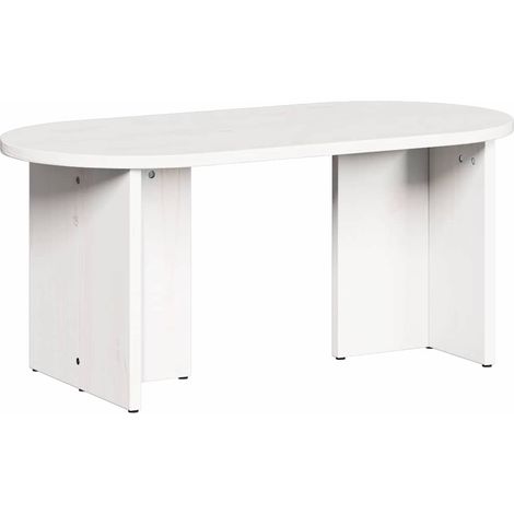 Maison Exclusive - Couchtisch Weiß 80 x 39,5 x 35 cm Massivholz K