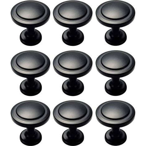 royaluxe - 9x Boutons de placard arrondis, Boutons de meuble en alliage d'aluminium, Boutons de portes, Poignées de portes pour placards (1/5)