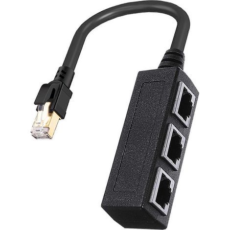 Répartiteur Ethernet Cat8 40 Gbit/s haut débit 2000 MHz RJ45 1 mâle vers 3 femelles, câble adaptateur LAN pour Cat5 (1/4)