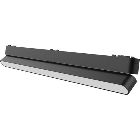 Foco carril SNOW SLIM 378mm Basculante 48V, 18W, 90º, negro, Blanco cálido