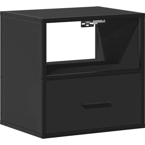 Table de chevet  Cabinet de chevet  Table de nuit murale noir 40x31x39,5 cm (1/5)
