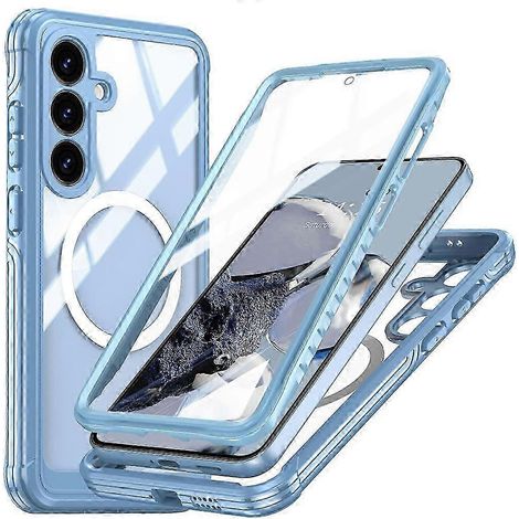 Étui magnétique compatible avec Galaxy S25 FE, coque en PC+TPU et protection d'écran en verre trempé (1/5)