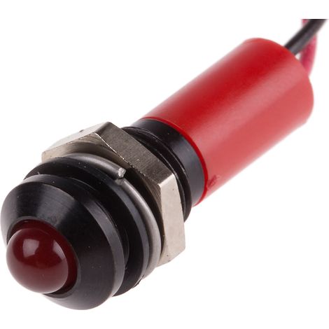Voyant LED lumineux Rouge RS PRO, dia. 8mm, 12V c.c., IP67 ( Prix pour 1 ) (1/2)