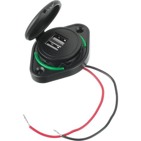 (Mise à Niveau) Prise Double USB 12 V-24 V pour Voiture 3,1 A Câble de Charge Double USB Adaptateur Allume-Cigare pour Moto Voiture Bateau Camping-Car Camion etc. (avec 2 vis) (1/5)