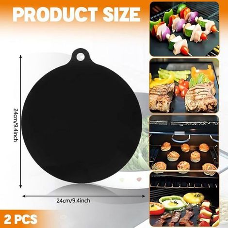 2 Pièces 22 cm Tapis de cuisson à Induction en Silicone : Tapis de Cuisson à Induction Protection Anti-rayures FEUILLE DE CUISSON