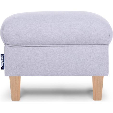 KONSIMO Sitzhocker zeitloses Design und pflegeleichter Stoff "MILES", Hellgrau, Stoff, Classic, 55x42x40 cm (1/4)
