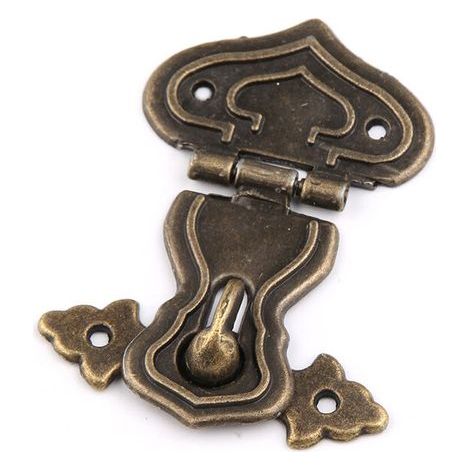 GU.B/bon Loquet décoratif pour meuble, boîte à bijoux - Style rétro - Avec verrou, Couleur bronze (1/4)