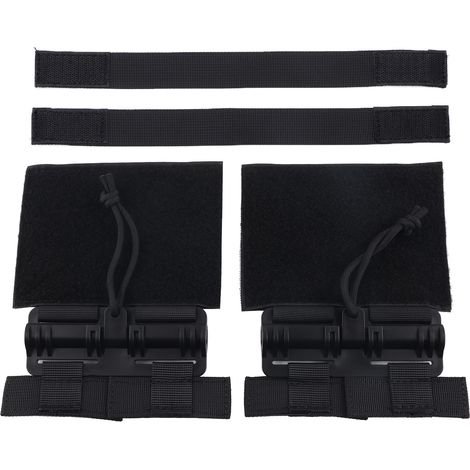 2 pièces Boucle de dégagement rapide MOLLE pour équipement extérieur, en nylon portable, noir