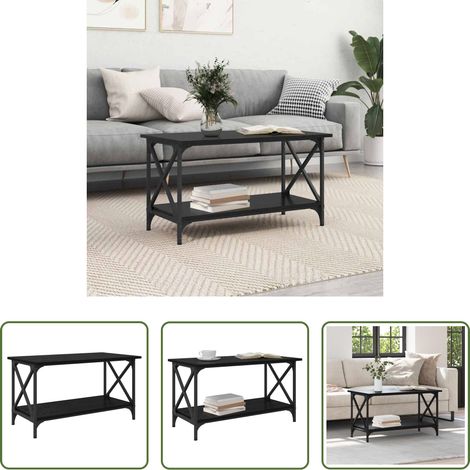 Wohnzimmer Couchtisch - Couchtisch Schwarz Eichen-Optik 80 x 45 x 45.5 cm Holzwerkstoff (1/5)