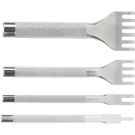 Outil de poinçonnage à griffes, ciseau à lacer, jeu de poinçons pour cuir, emporte-pièces en acier rapide, fournitures industrielles (jeu de 1+2+4+6 dents) (1/5)
