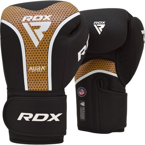 Gants de boxe RDX T17 Aura 10 oz Noir/Or (1/2)
