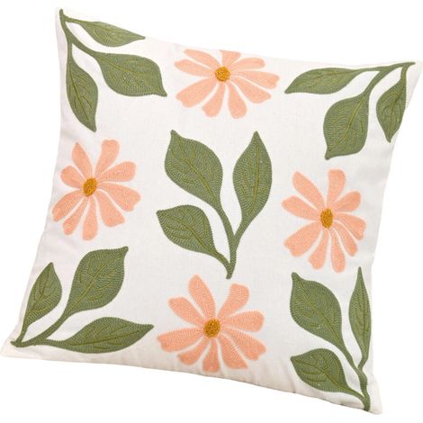 Federa ricamata con motivi floreali, per decorazione con rose