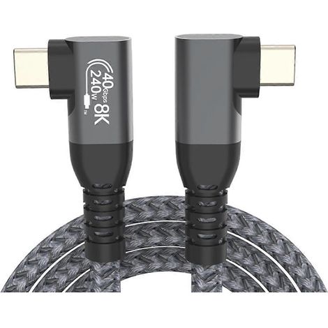 Câble de transfert de données USB4 coudé de type C, charge rapide USB C PD240W, 1 m (1/5)