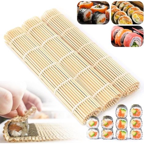 Set mit 3 Bambus-Sushimatten – Ideal für Anfänger, Sushi-Rollen und als Küchenzubehör