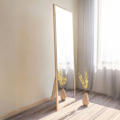 Grand miroir plein pied effet bois style moderne 160 cm CODY (1/5)