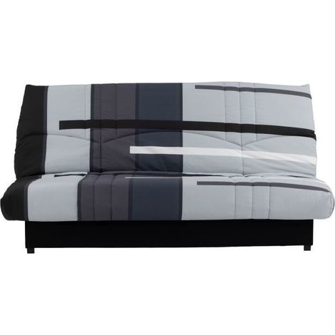 Banquette clic-clac - 3 places - Piste Gris - 190 x 90 x 92 cm - PIXIE