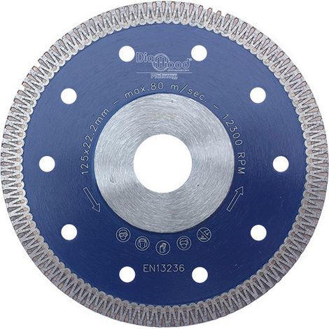 Disque Diamant Pro SCORPION D. 125 x Al. 22,23 x Ht. 8,5 x Ép. 1,3 mm - Grès Cérame, Granite, Marbre - Diamwood (1/2)