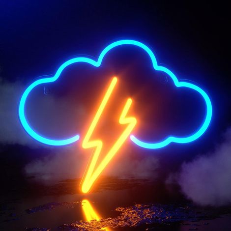 Neón, nube acrílica de neón, neón de pared alimentado por batería o USB, neón LED decorativo para dormitorio, habitación infantil, sala de estar, bar, fiesta, Navidad. (1/5)