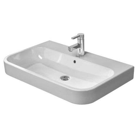 Lavabo DU Happy D.2 1000 mm avec trop-plein, avec bonde, sans bonde, blanc (1/2)