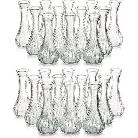 Petit Vase Deco Table - 24 Soliflore en Verre Petit Vase en Verre Transparent pour Centre De Table - Vases Decoratifs pour Decoration Mariage Anniversaire Home Salon Parti (1/5)