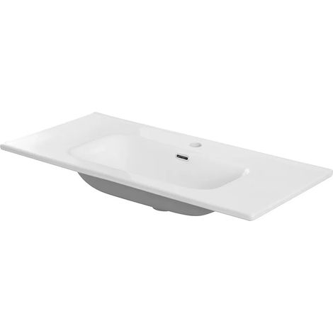 Lavabo da incasso 100x46 cm in ceramica bianco lucido (1/5)