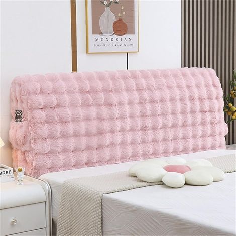 CCYKXA Housse De Tête Lit 360° avec Pochés Latérales Housse De Protection Tête Élastique Anti-Poussière, Douce Et Duveteux, Lavable (Gray,180CM/71in)