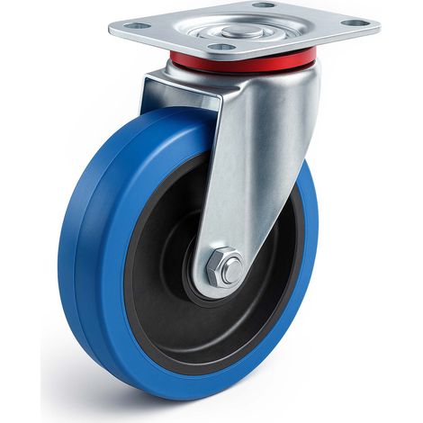 Rueda giratoria de transporte sin freno 200mm Plástico 350kg Marcha suave Rueda muebles Carga pesada