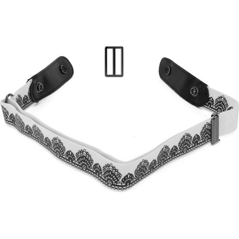 Ceinture élastique réglable universelle homme femme pantalon stretch ceinture sangle accessoire vêtement imprimé blanc (1/5)