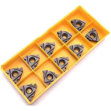 Lot de 10 plaquettes carbure 16IR AG60 VP15TF pour tournage CNC, avec coffret de rangement, pour semi-finition et finition de l'acier. (1/5)