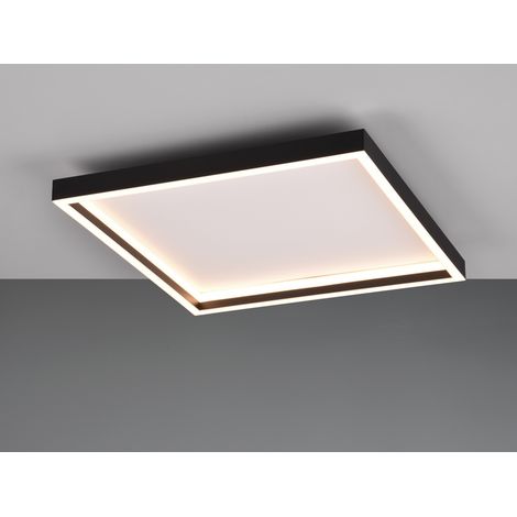 Flache LED Deckenleuchte ROTONDA Schwarz Quadrat, 35cm (1/5)