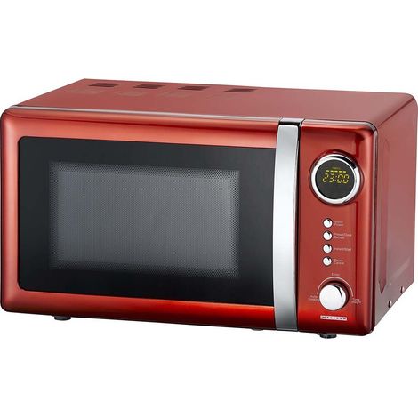 MELISSA Mikrowellenherd / 700 W / 20 L Fassungsvermögen / 12 Programme / 5 Leistungsstufen / Auftauen / 60-Minuten-Timer / Chilirot