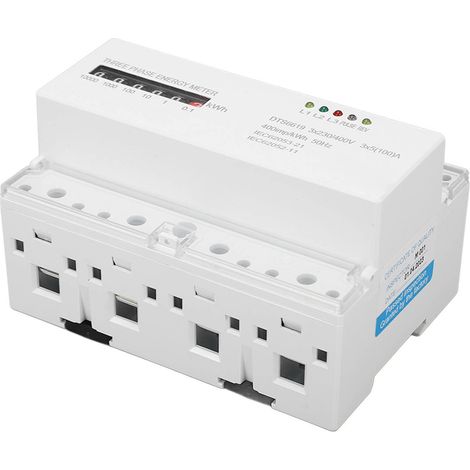 Modularer kWh-Stromzähler, DIN-Schiene, Drehstrom, 4-adrig, 230 V/400 V, 5–100 A, misst den Stromverbrauch/Wattmeter (1/5)