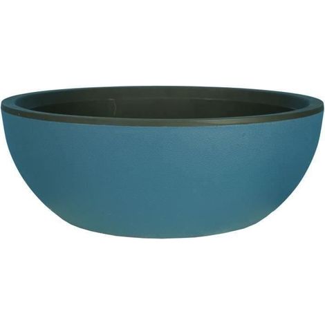 RIVIERA COUPE GRANIT round flower box - Plastic - Diameter 40 cm - Blue (1/2)