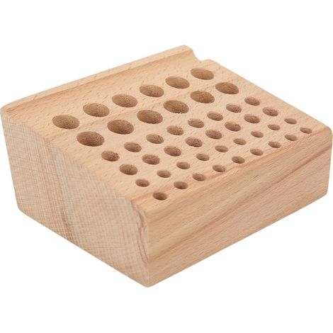 Porte-outils en cuir en forme de losange, table à outils en bois de hêtre poreux, porte-outils imprimé, boîte de rangement, kit de bricolage en cuir cousu main) (1/5)