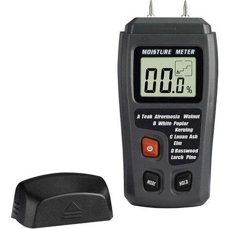 Wood Humidity Tester (Without 9V battery) Digital 2 Pin, LCD Screen 4 Modes, Accuracy: ±0.5% Wood Humidity Detector for Firewood Paper Cardboard 099.9% Wood 56Vin (1/5)