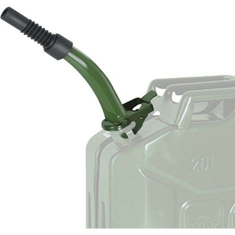 Tanica in metallo per trasporto  carburante omologata antiscoppio - Accessorio: Boccaglio travaso