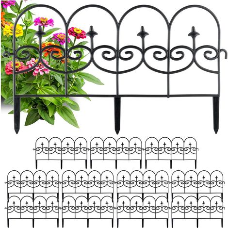 12x Schwarze Gartenzaun-Gartenbegrenzungs-Palisaden-Rasenkanten 714 cm (1/5)