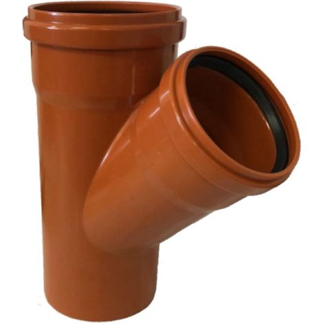BRAGA RIDOTTA 45  ° AD INNESTO IN PVC CON GUARNIZIONE RAL 8023 -  EE ¸100/ EE ¸40  RAL 8023