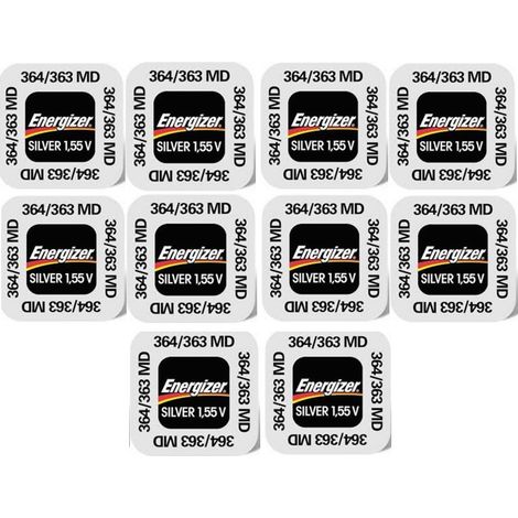 .10 piles Energizer 364/363.