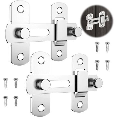 Pair Lot de 2 Loquets de Porte en Acier Inoxydable - Verrou Exterieur et Interieur pour Porte Grange Coulissante (1/5)