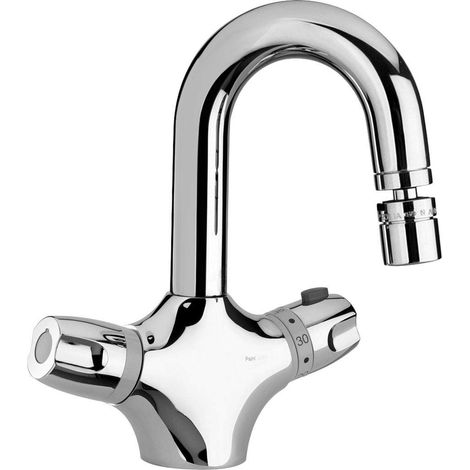 Thermostatischer Bidetmischer mit Uberlaufgarnitur 1"1/4 Paini 2T 2TCR251TH  Chrom - Überlaufgarnitur 1"1/4