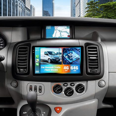 CAMECHO [4+64G] Android 15 Carplay Car Radio for Renault Trafic 2001-2010, 10" INCELL Screen Bluetooth Radio for Opel Vivaro/Nissan Primastar Android Auto GPS WiFi FM/RDS EQ Mirror Link+Camera (1/5)
