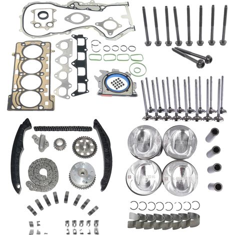 Steuerkettensatz, Stahl- und Aluminiumkonstruktion, kompatibel mit Audi und Skoda, Standardlänge der Steuerkette, Standardkolbengröße, optimierte (1/5)