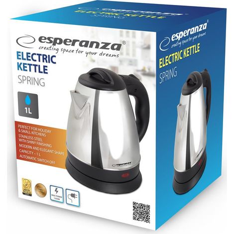 Bollitore elettrico EKK016S 1L silenzioso in acciaio inox Esperanza (1/2)