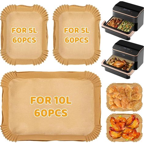 180 Pièces Papier Cuisson Air Fryer pour Cosori Air Fryer 10l Twinfry (1/5)