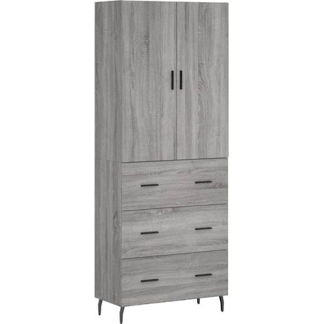 Credenza cassettiera mobile contenitore organizer cucina soggiorno salotto alto sonoma 695 x 34 x 180 cm legno ingegnerizzato grigio 020035462